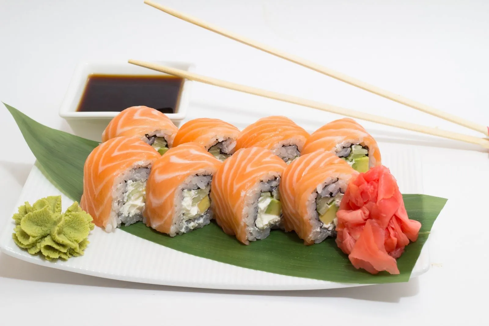 Salmon cream cheese sushi roll at Hokkaido Ramen House, an Asian Fusion Restaurant in Coralville