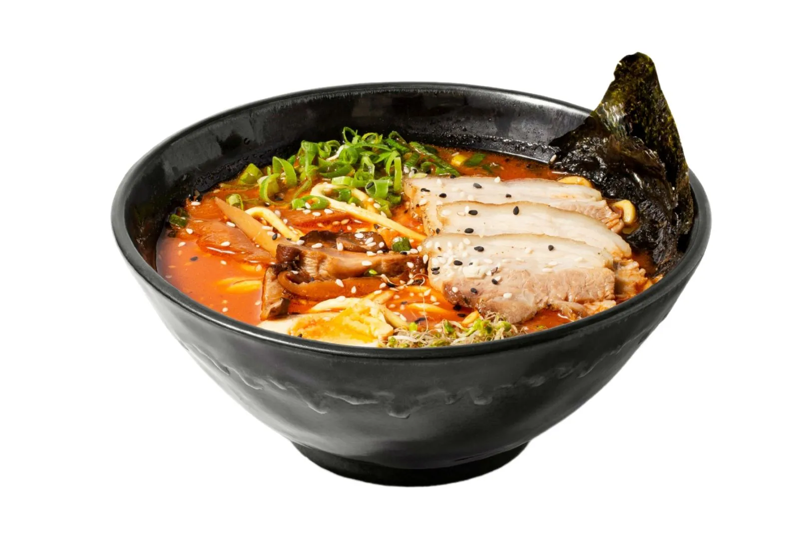 Spicy tonkotsu ramen with chashu pork at Hokkaido Ramen House, an Asian Fusion Restaurant in Coralville
